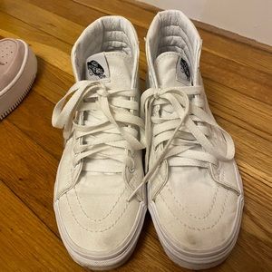 White hightop Vans size 6 women